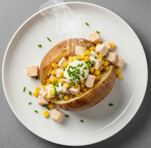 Jacket Potato With Chicken Mayo & Sweetcorn 